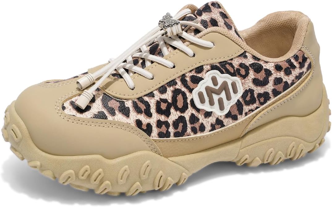 Women’s Leopard Print Sneakers Lightweight Fashion Chunky Platform Athletic Shoes for Walking Trendy Casual Trainers