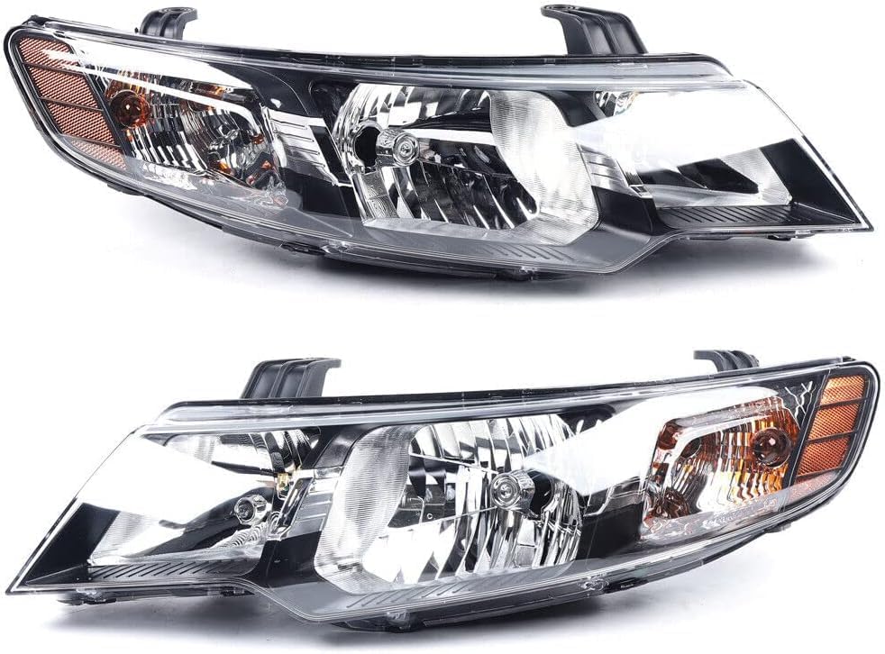 Para 2010-2013 Kia ForteForte Koup EX LX SX halógeno faro delantero lado conductor y pasajero sustituye a 921011M030 921011M230 carcasa negra