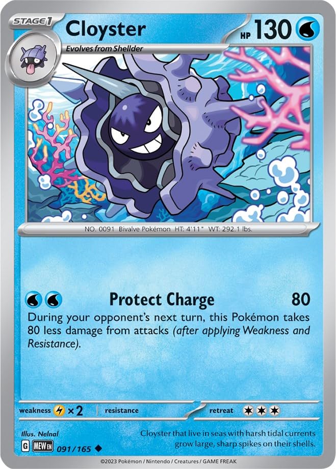 Amazon.com: Pokemon – Cloyster 091/165 – Pokemon 151 - Reverse