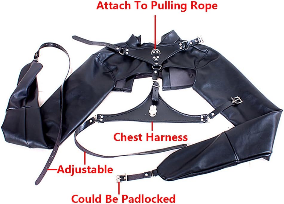Neck Collar Breast Harness Holder High Neck Collar Breast Holder Chest Less Hands Binding Suit BDSM Restraint Costume