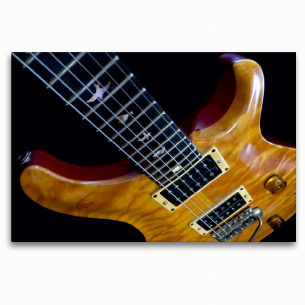 Premium Textil-Leinwand 120 x 80 cm Quer-Format Old Rock Guitar | Wandbild, HD-Bild auf Keilrahmen, Fertigbild auf hochwertigem Vlies, Leinwanddruck von Renate Bleicher