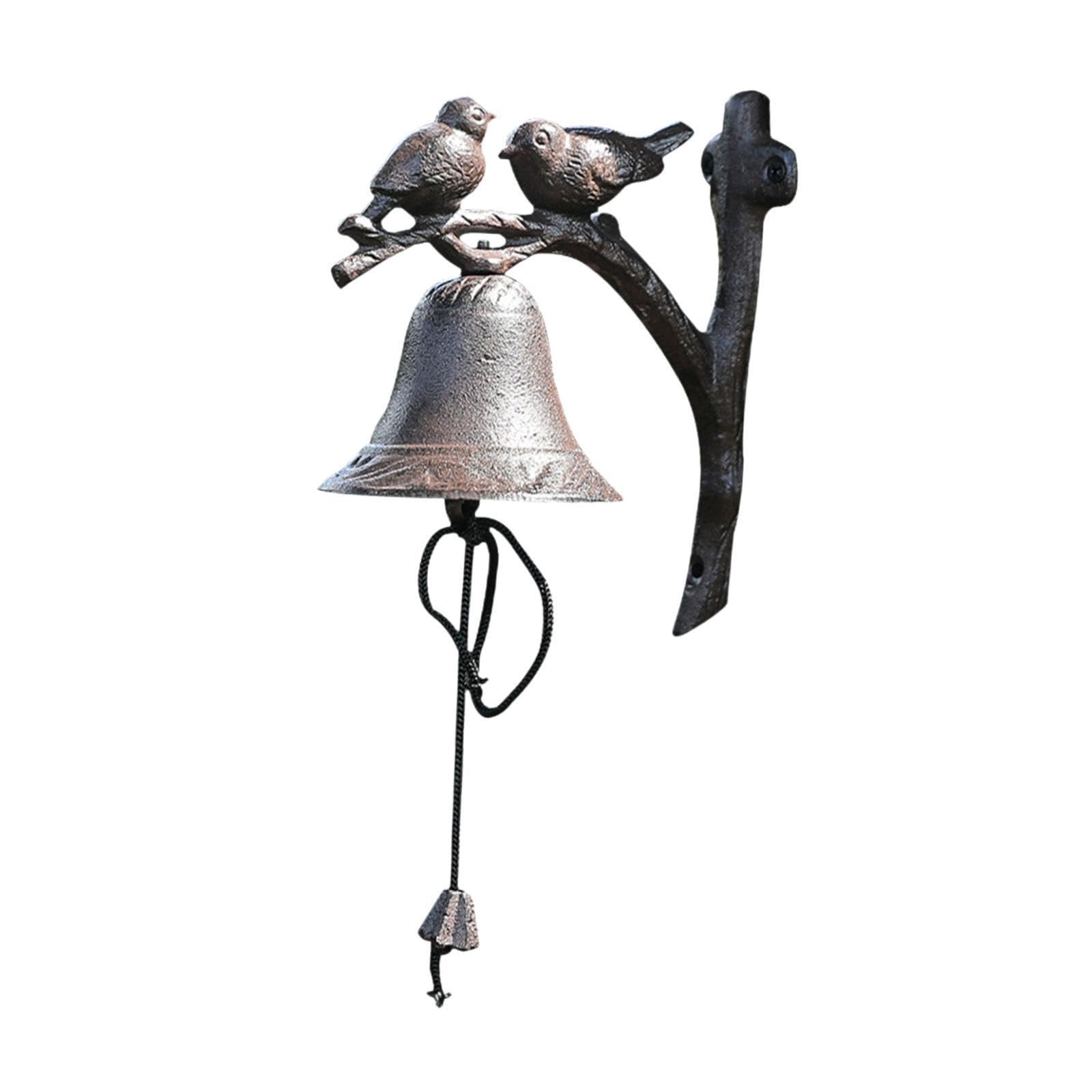 Twisaxc Rustic Hand Shaking Wall Doorbell Vintage Iron Farmhouse Décor Wall Mounted Doorbell Welcome Bell Iron Bell