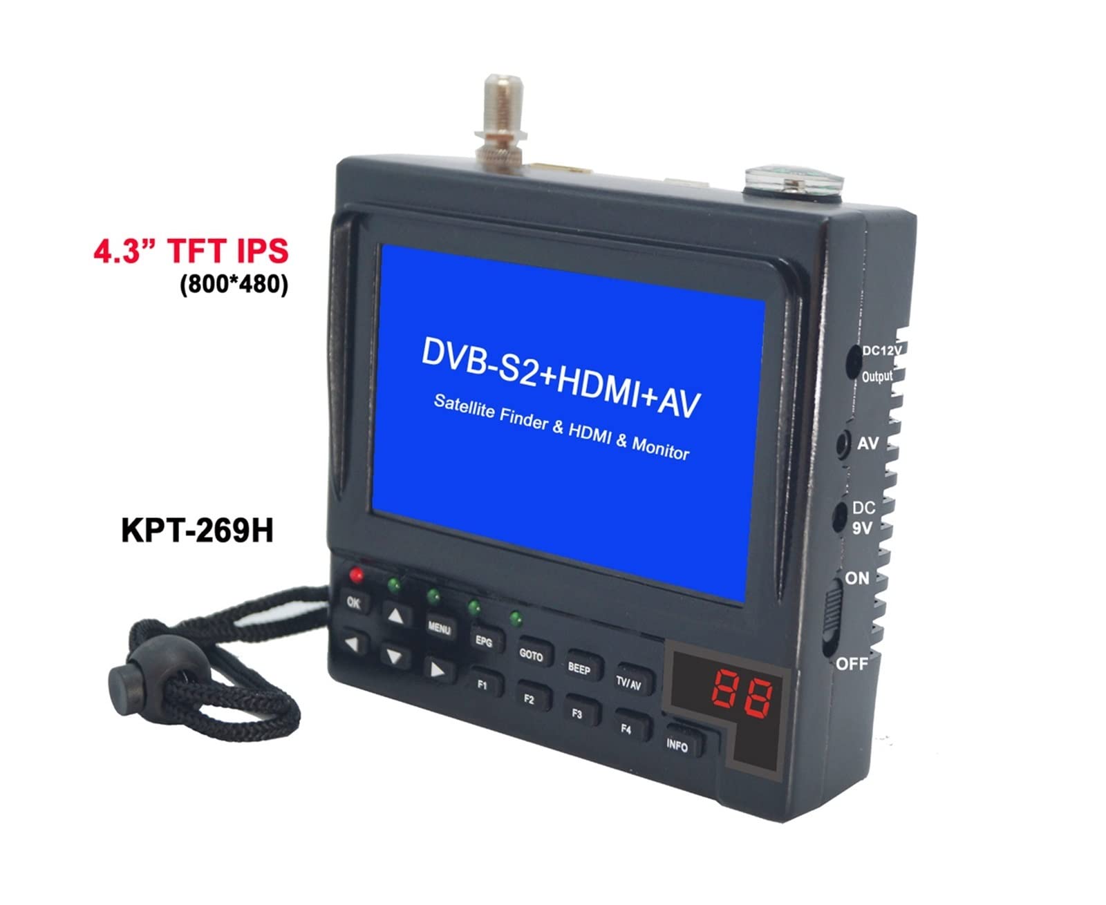 DVB-S2 Satfinder Digital Satellite TV Receptor Finder Meter MPEG-4 Modulador Full HD KPT 269H Decodificador del Receptor