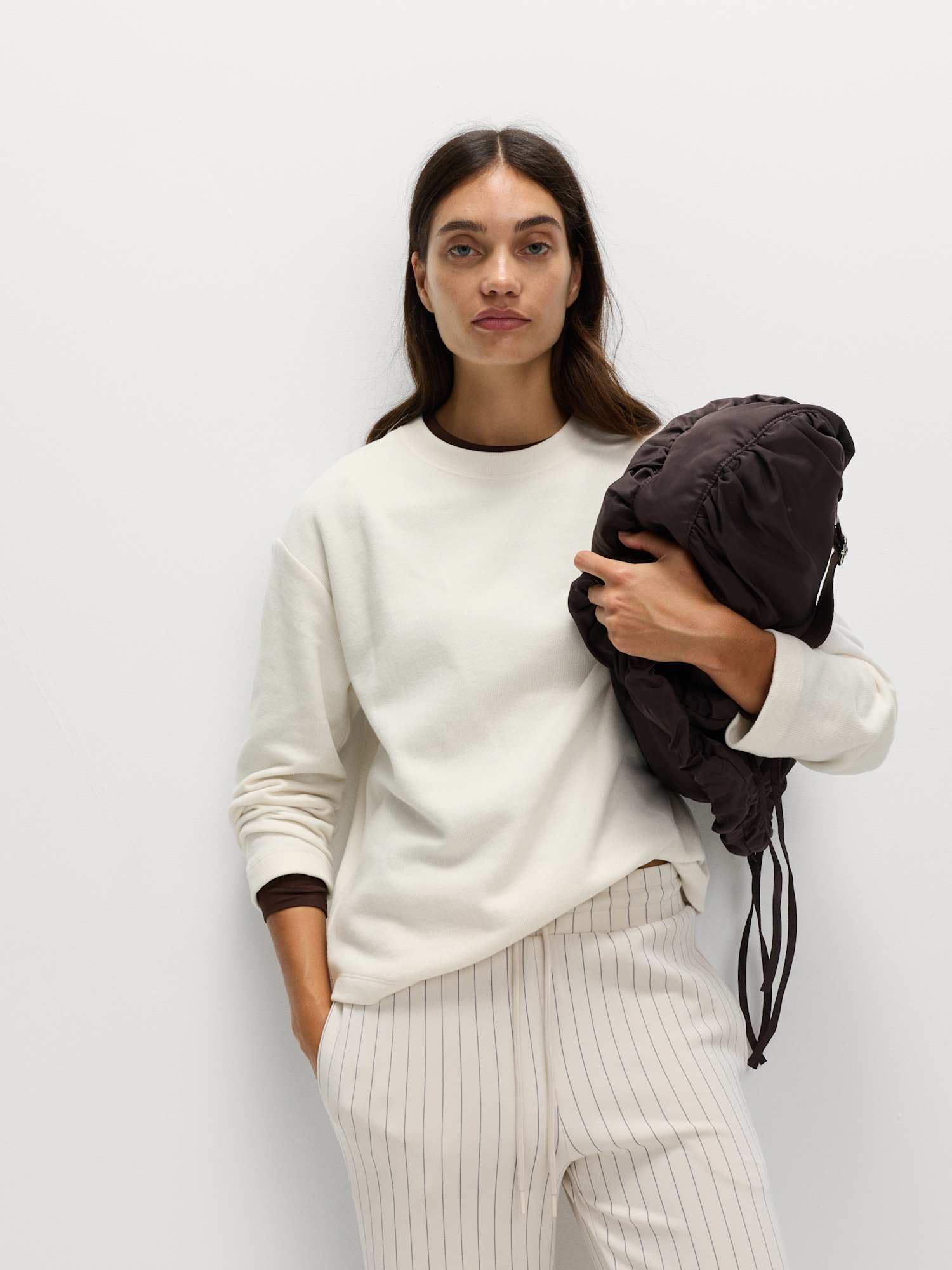 Marks & Spencer Sweatshirt Confortable Femme à Haute Teneur en Coton, Coupe Standard