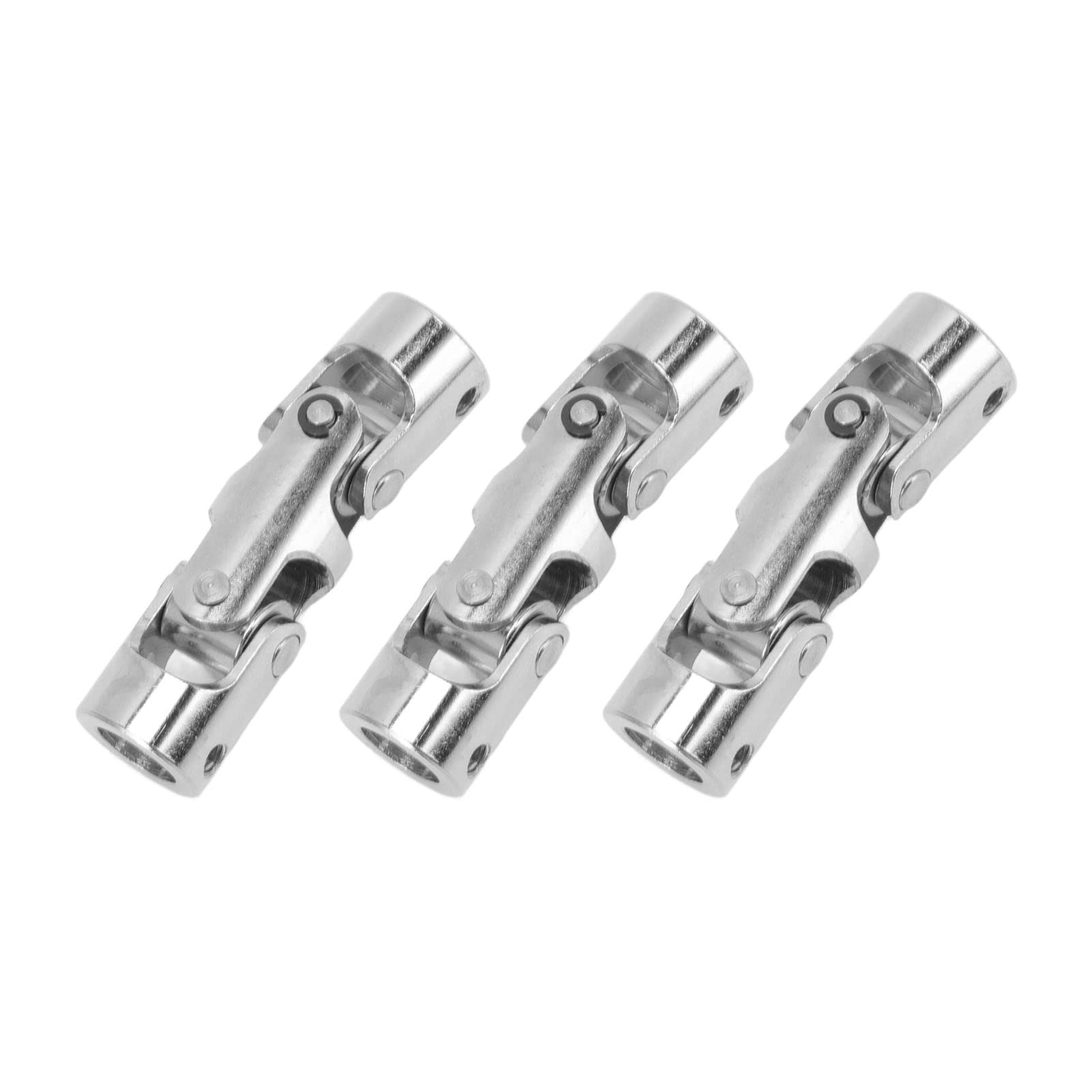 Conector de acoplamiento de junta universal, 3 unidades, acoplamiento mini de 10 mm‑10 mm, acoplador de eje metálico de 3 secciones para coche y barco RC, con tornillos de fijación