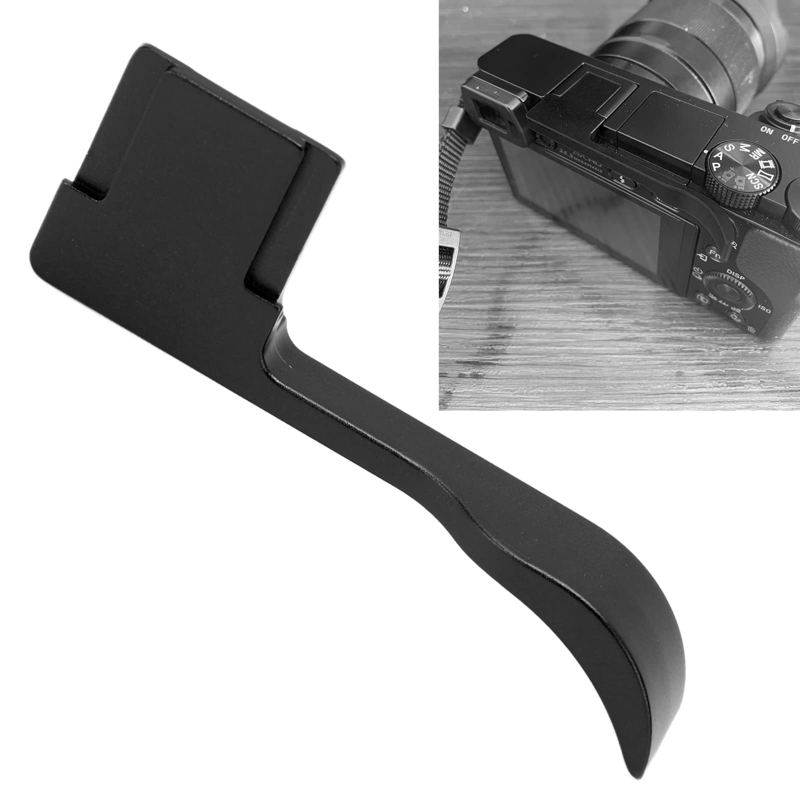 Camera Thumb Handle, Metal Thumb Up Grip Aluminum Alloy Thumb Handle Thumb Grip with Cold Shoe Mount for A7C Camera Upgrade Accessories (#2)