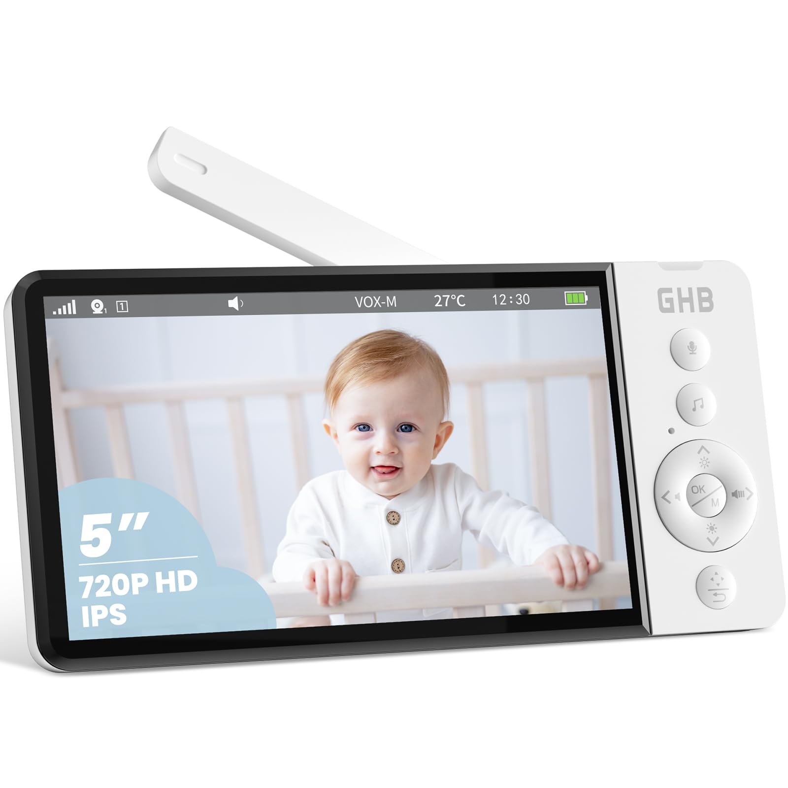GHB Caméra Babyphone 5 Pouces ABM720B | Compatible Écran GHB ABM720 | Rotation 350°