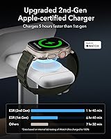 Vista 4 de ESR for 3 in 1 Wireless Charging Station, Certified Apple Watch Charger, 15W MagSafe Charger Stand for iPhone, Wireless Charger for Multiple Devices