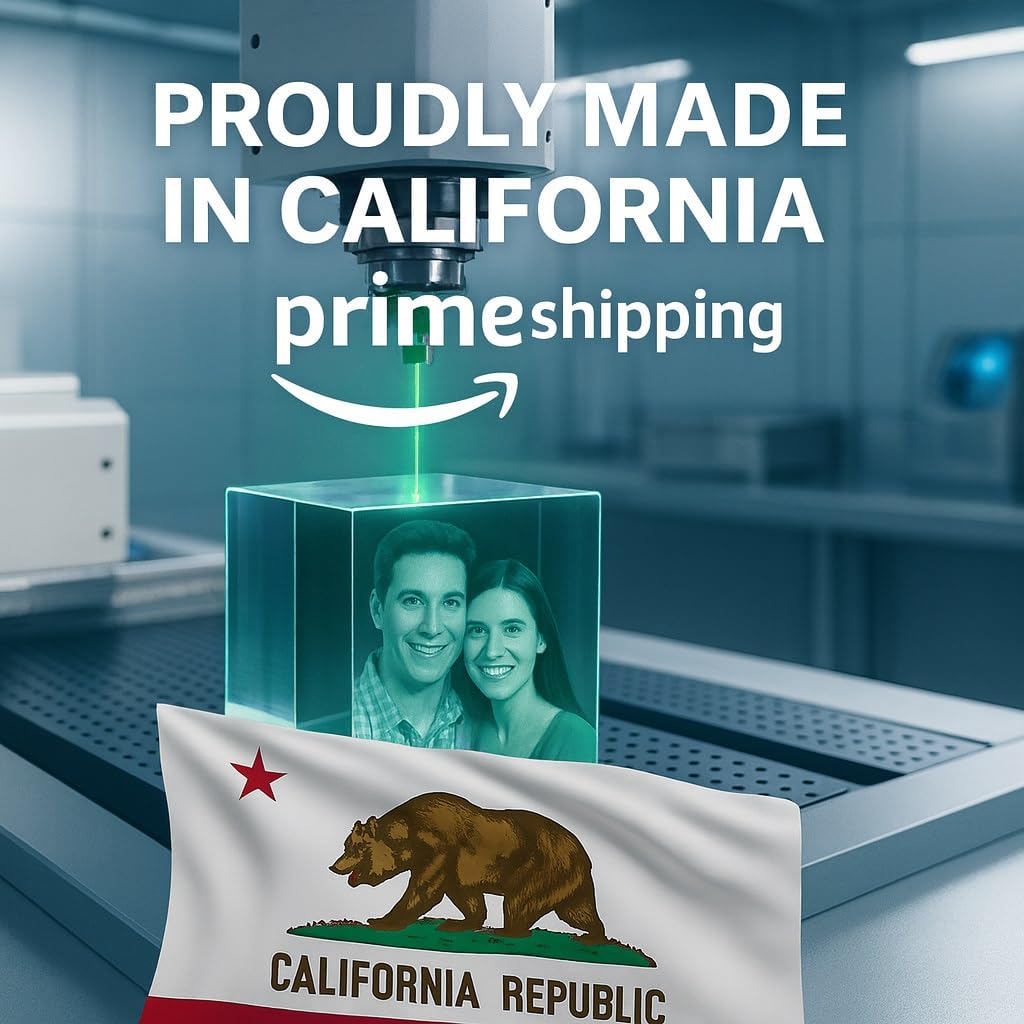 Personalized 3D Crystal Photo - Optional Multicolor Light Base| Gift Box| Customized Laser Etched Picture for Moms, Dads, Birthdays, Valentines day & Celebrations - Rectangular (Small) - Image 2