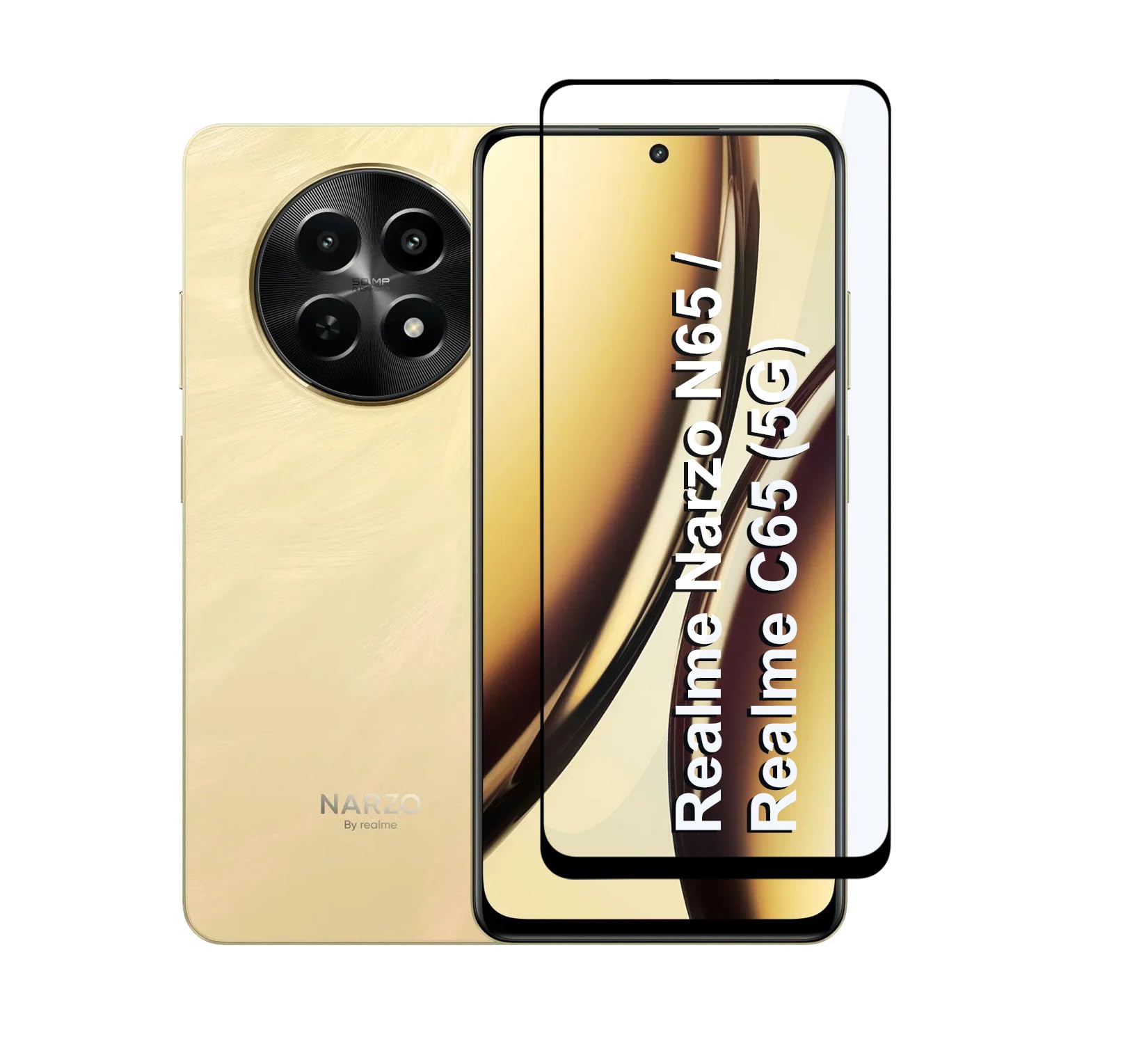 CEDO Realme Narzo N65 / Realme C65 (5G) Tempered Glass | Screen Protector Full HD Quality Tempered Glass Anti-Scratch Edge to Edge Coverage with Easy Installation Kit (Black) (B0D54DF17L) Amazon Price History, Amazon Price Tracker