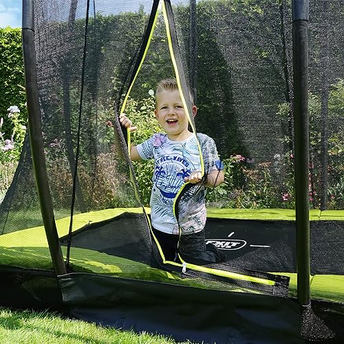 EXIT Toys Trampoline Enterré Silhouette - 214x305cm - Trampoline Rectangulaire Extérieur pour Enfants - avec Filet de Sécurité et Système de Protection des Pieds - Bonne Puissance de Saut - Noir – Image 6