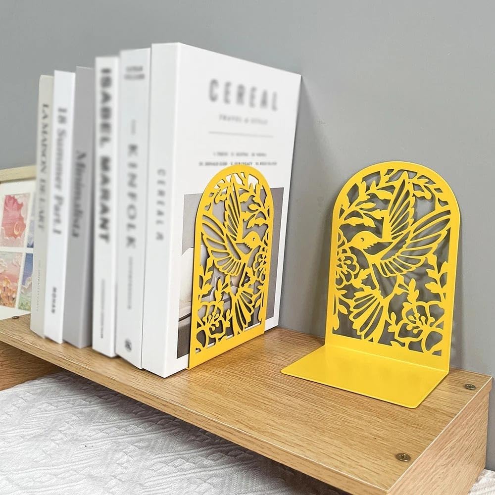 Robuste Buchstützen aus Metall, hohl, für Zuhause und Büro, schwarz, dekorativer Buchständer für Bücher und Zeitschriften