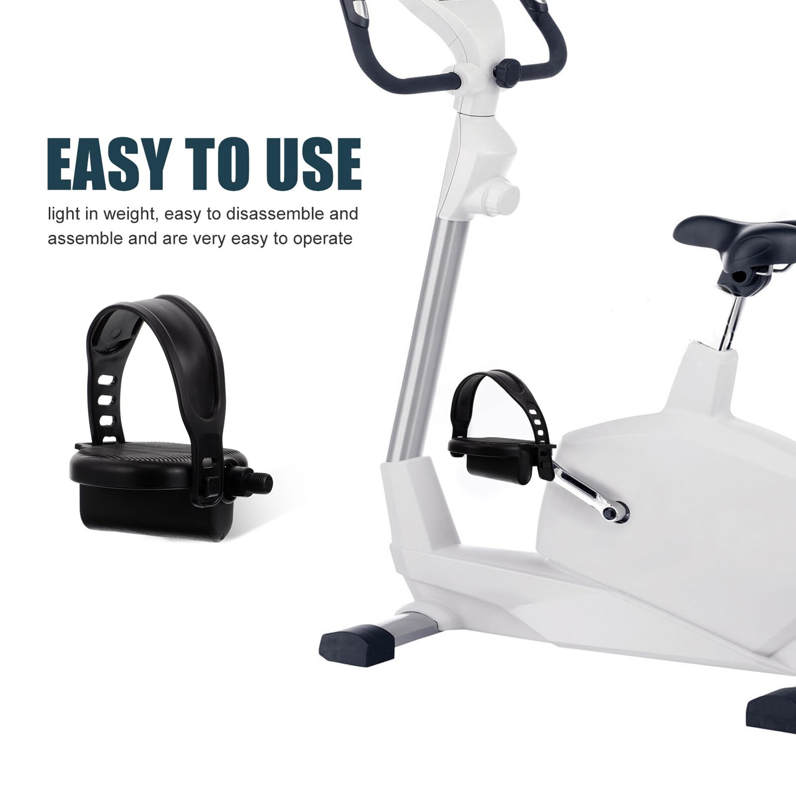 Mikikit Pedales de Bicicleta Antideslizantes de PP para Bicicleta Estática, Fáciles de Desmontar, para Uso en Casa o Entorno Comercial