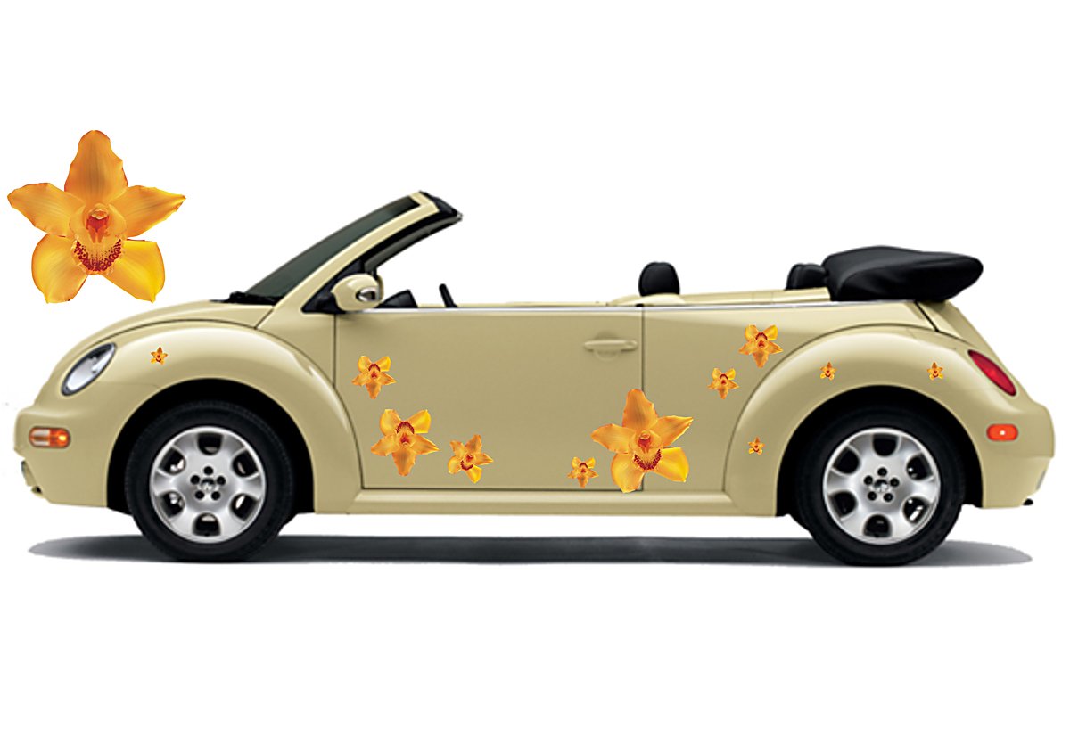 Fleurs hippie flower power autocollant voiture pour un look estival en voyage