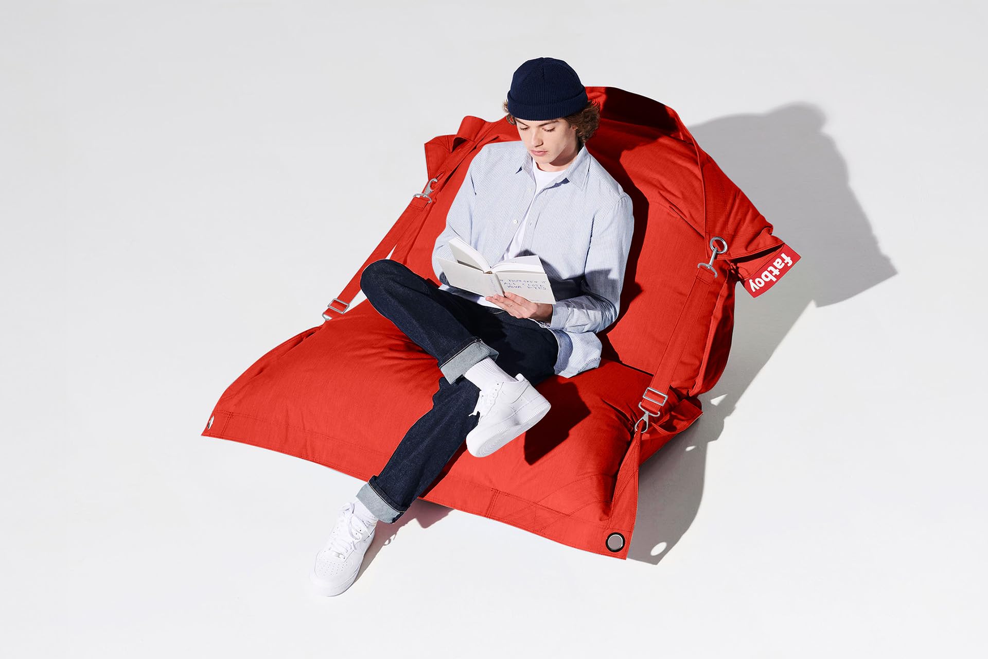 Fatboy Buggle up Outdoor Poltrona a Sacco Per due persone -Pouf classico per esterni - 180 x 140 cm - fabric idrorepellente - rosso