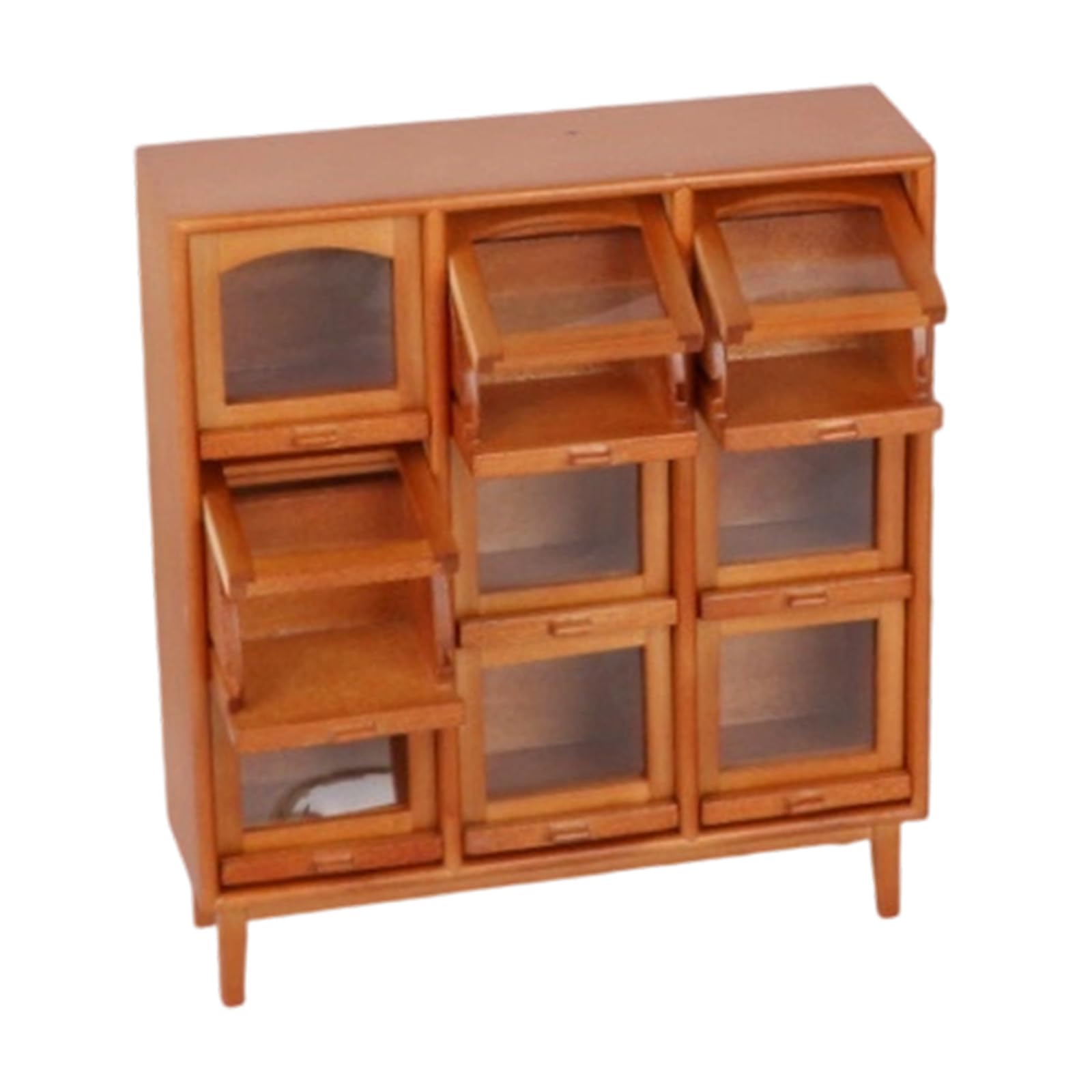 Armadietto a 9 scomparti fatto a mano, accessori, Clear oil wood