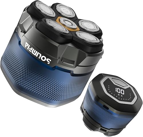 SOLIMPIA Afeitadora de cabeza mejorada para hombres calvos, afeitadora eléctrica magnética para hombres, gran capacidad de batería, pantalla LED