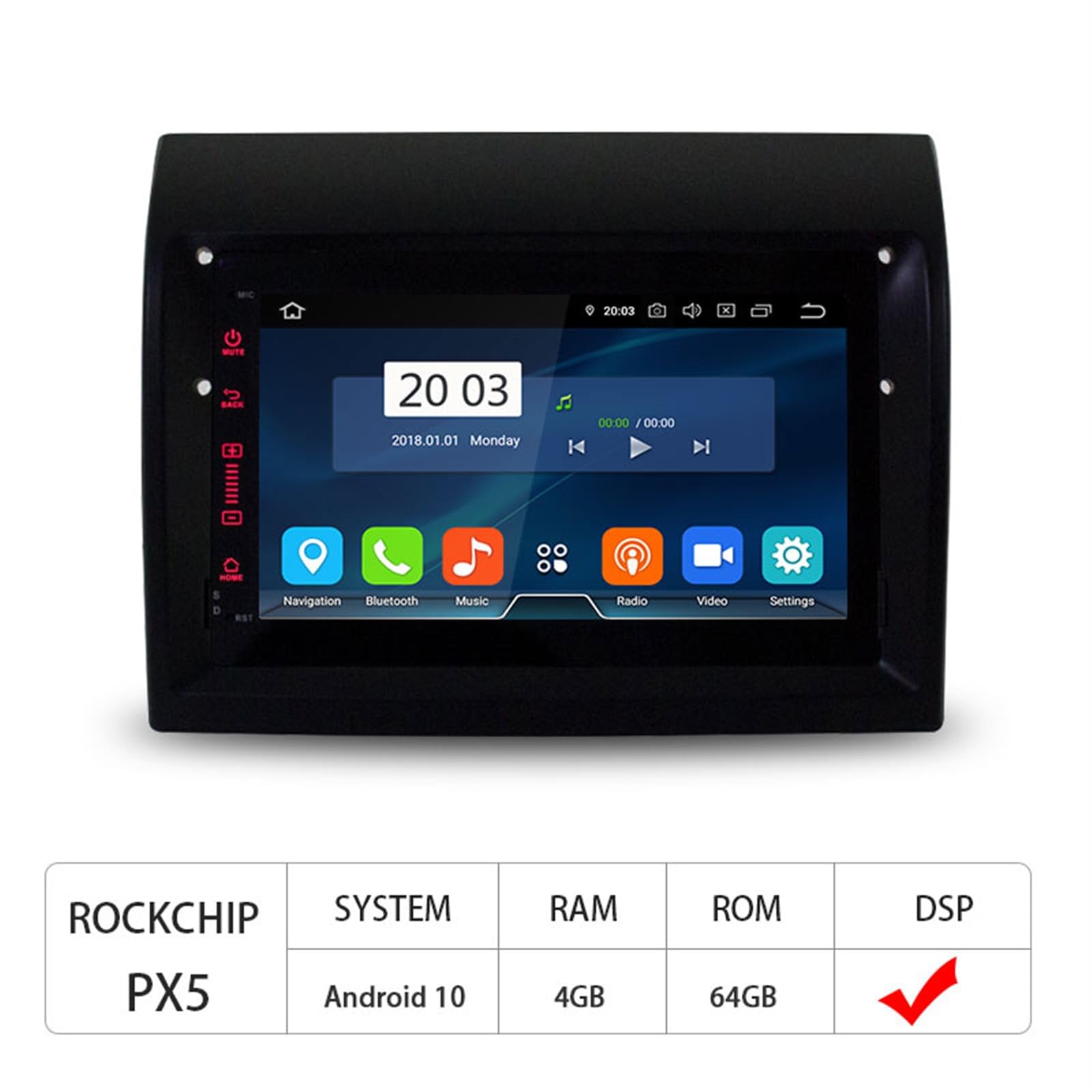 GPS Stereo 1Din Radio samochodowe 4G 64G Stereo WIFI dla Android