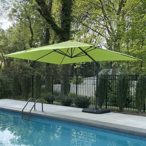 Image of PURPLE LEAF Poolside Shade Umbrella 8' x 8' Low Seating Areas Apple Green