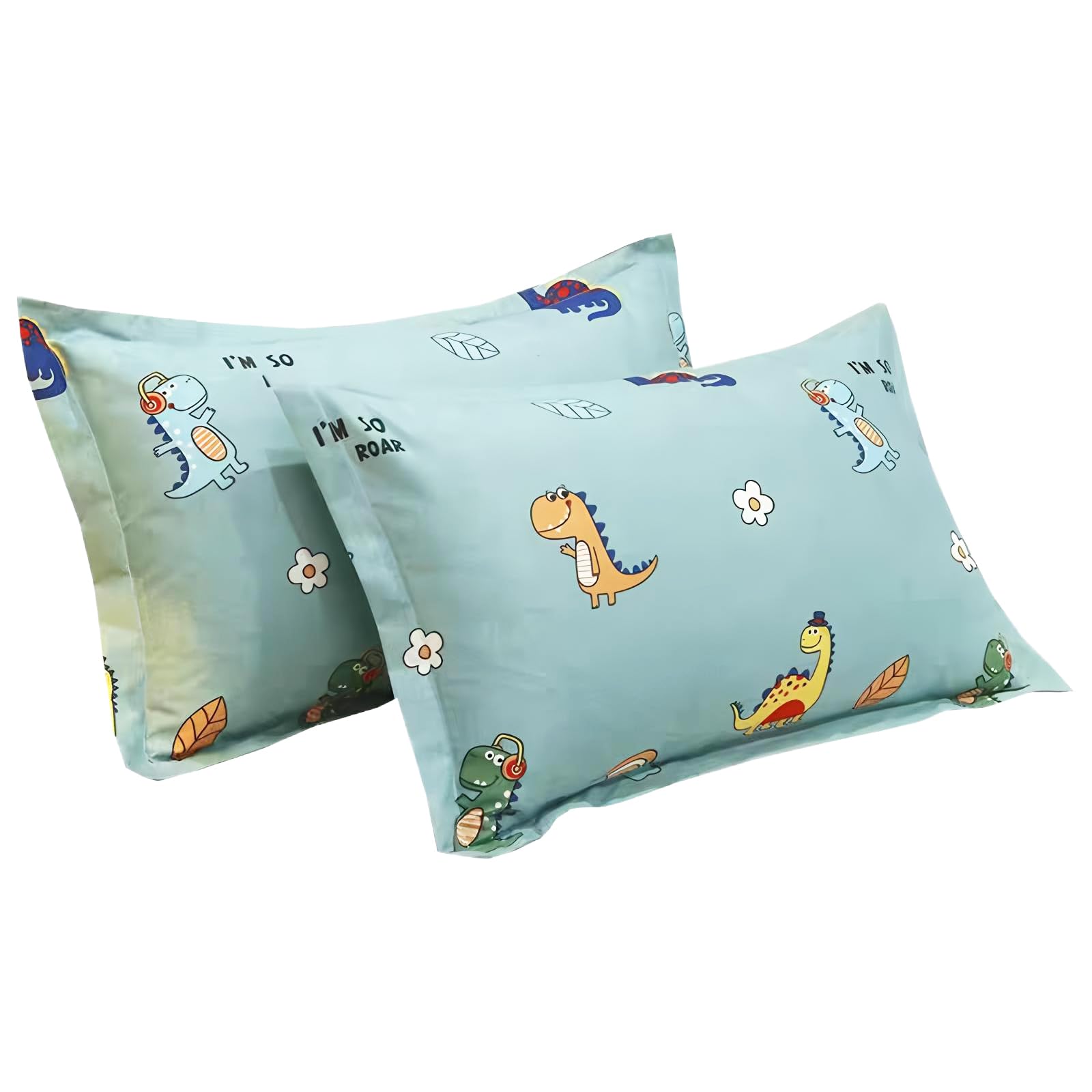 LHLZNB Baby Toddler Pillowcase,2 Pack 100% Cotton Pillow Cover,Cot Bed Pillow Pair Cases 50x75cmSoft and Breathable Baby Pillowfor Boy & Girl Bedding
