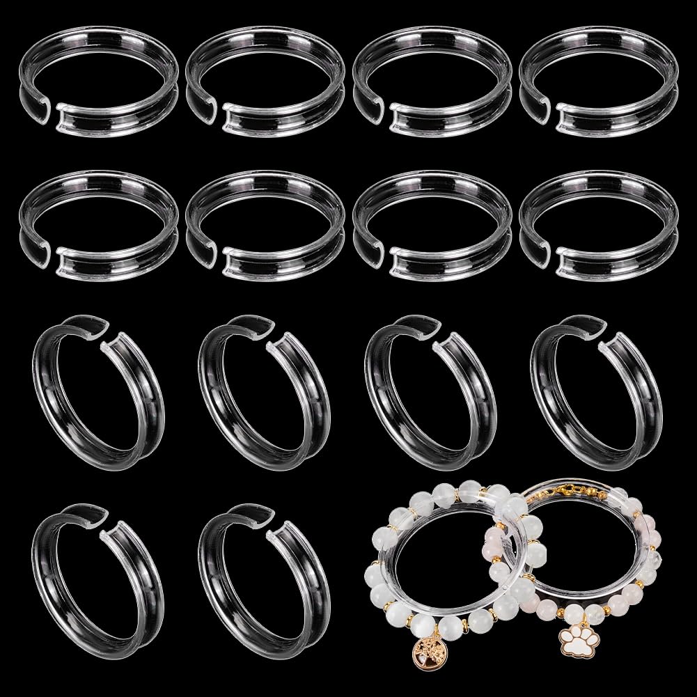 Présentoir à bracelets rond en acrylique anti-basculement pour vitrine 20pcs