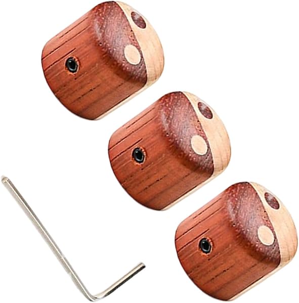Amazon _ ａ aternee スピードコントロールノブ 木製ベース 交換用エレキギターアクセサリー 真鍮 耐久性 3個 屋外用 エレキギター交換用 屋内用, B _ ギターメンテナンス用品 _ 楽器・音響機器