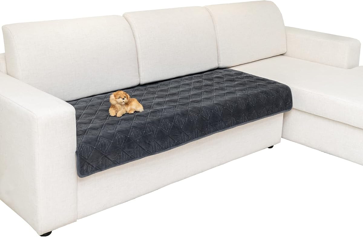 Eismodra Sectional Couch Covers,L Shape Sofa Slipcover Furniture Protector for Dogs Cats Pet Chaise Lounge 3 Cushion Couch Loveseat,Dark Gray 36 x 70 inches (Only 1 Piece)
