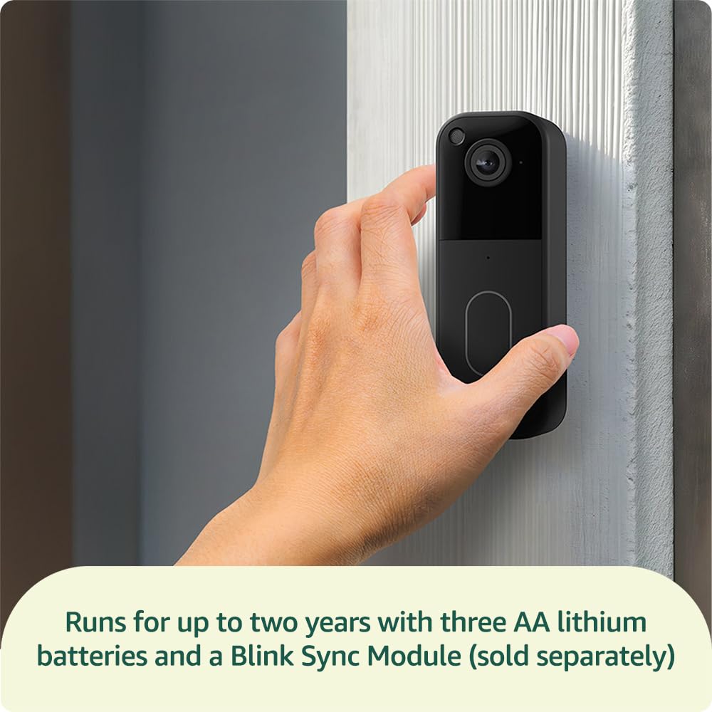 Blink Video Doorbell (newest gen) | Add-on | Head-to-toe HD view, two-year battery life, simple setup, IP-65 | Works with Alexa | Required Sync Module not included – (Black) — view 3