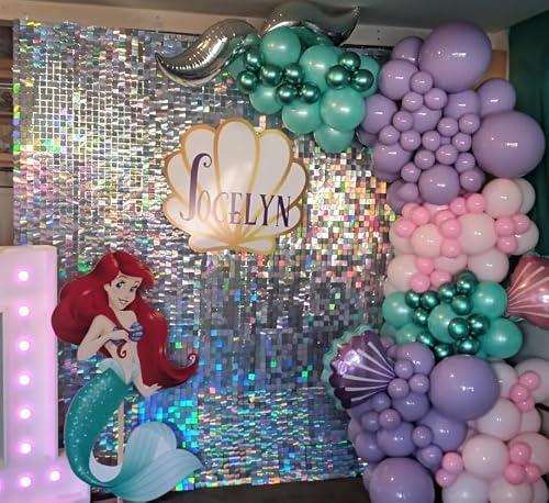 Shimmer Wall Backdrop - 24pcs Decorations Panel | Wedding, Birthday, Anniversary, Engagement & Bridal Shower Party Decor Panel (Iridescent Silver) - Thumbnail 7