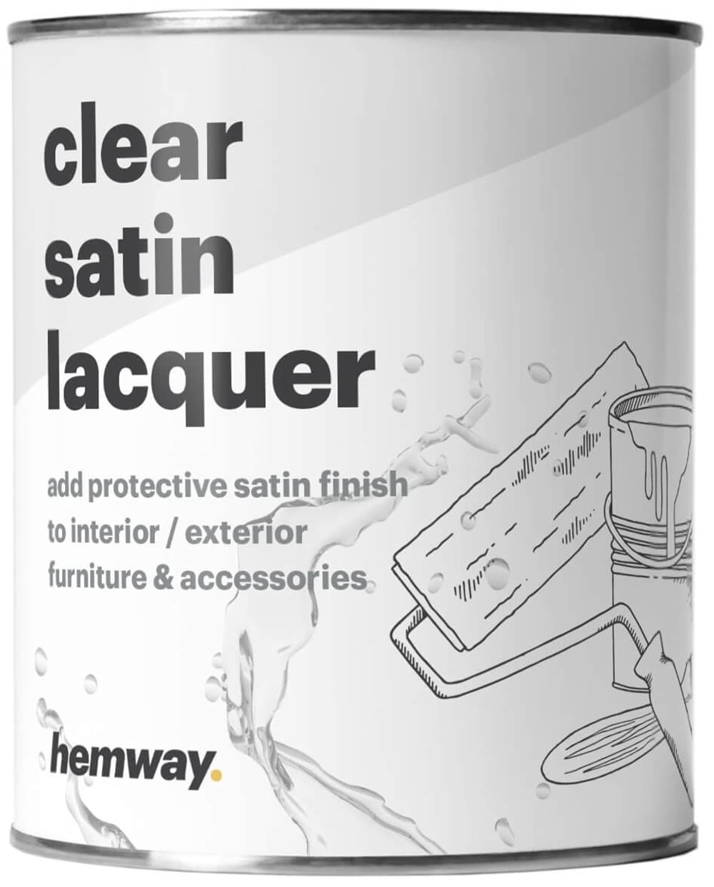 Buy Hemway Clear Satin Lacquer 1 Litre / Quart UV MultiSurface