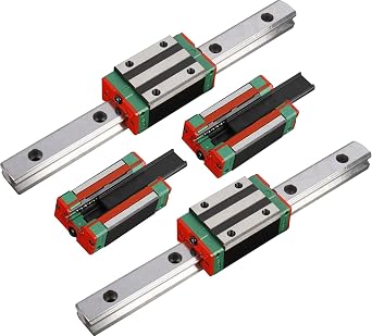 HGH20 Linear Rail, 2pcs HGR20 Guide Rail Length 39.37 inch/ 1000mm with 4pcs HGH20CA Square Type Bearing Carriage Slider Block, Linear Motion Rail kit for CNC Machine Routers DIY Project