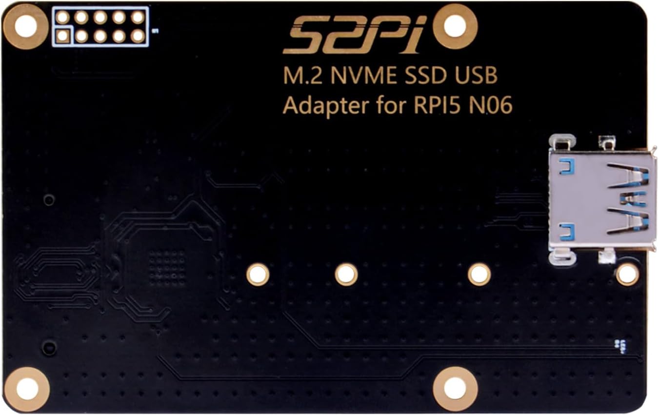 GeeekPi N06 M.2 NVME SSD USB Adapter for Raspberry Pi 5, Support M.2 NVMe SSD 2230 2242 2260 2280