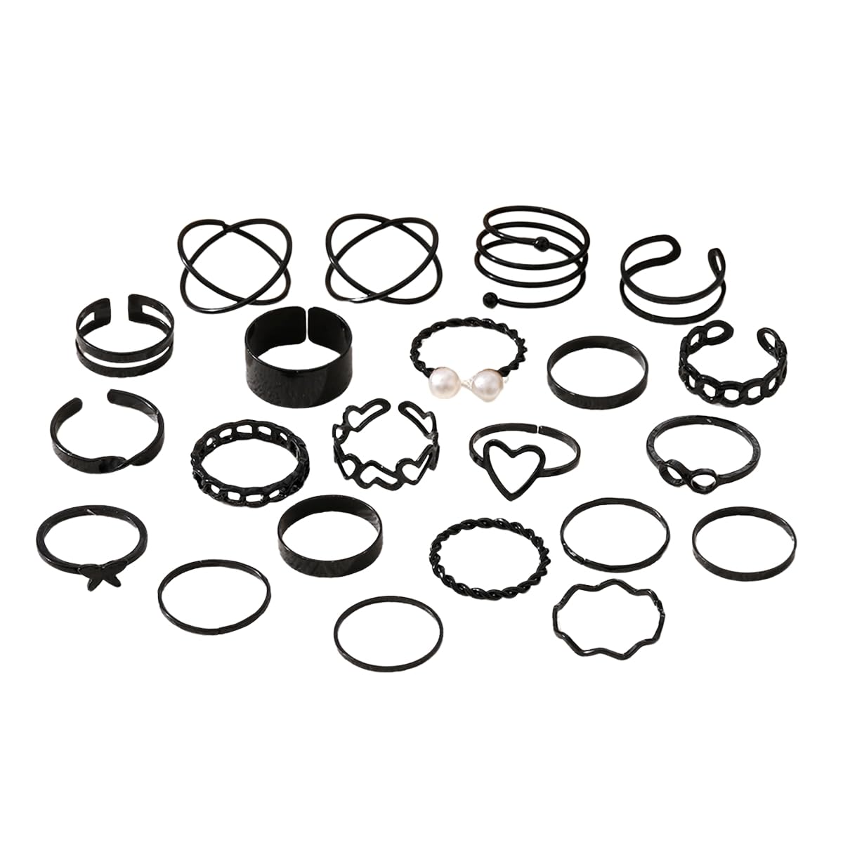 GEHNEY joy of jewels JR9 22pcs Combo Stylish and Fancy adjustable Finger Traditional Rings Artificial Jewellery for Women & Girls (Black) (B0CTCHQVM6) Amazon Price History, Amazon Price Tracker