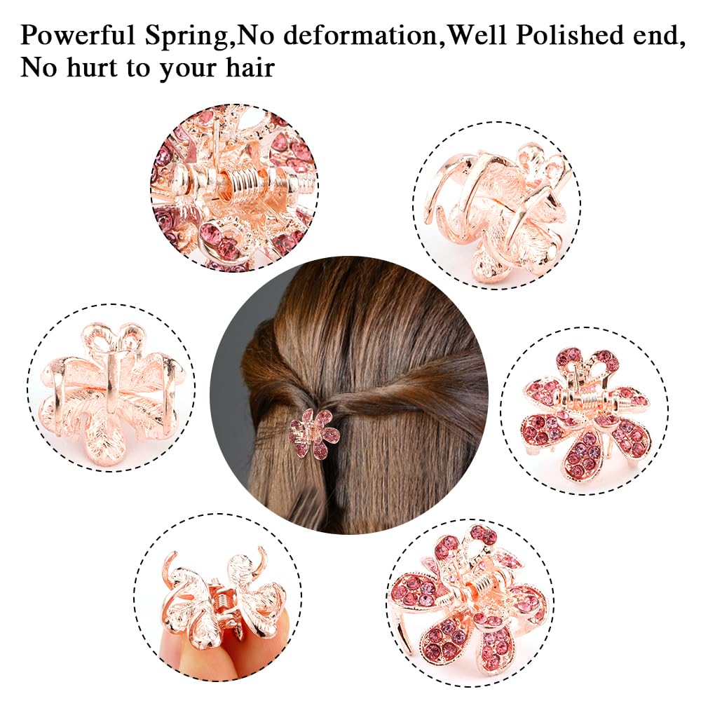Amazon.com : Mini Metal Hair Clips with Rhinestone Crystals  display picture 1