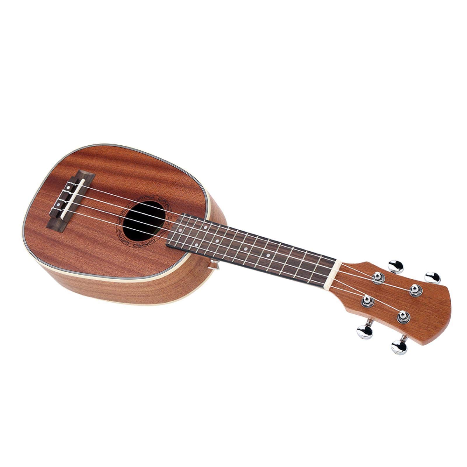 Ukulele soprano da 21 pollici, sapele, palissandro opaco, tastiera e ponte, 4 corde in nylon, per bambini principianti, 21 pollici.