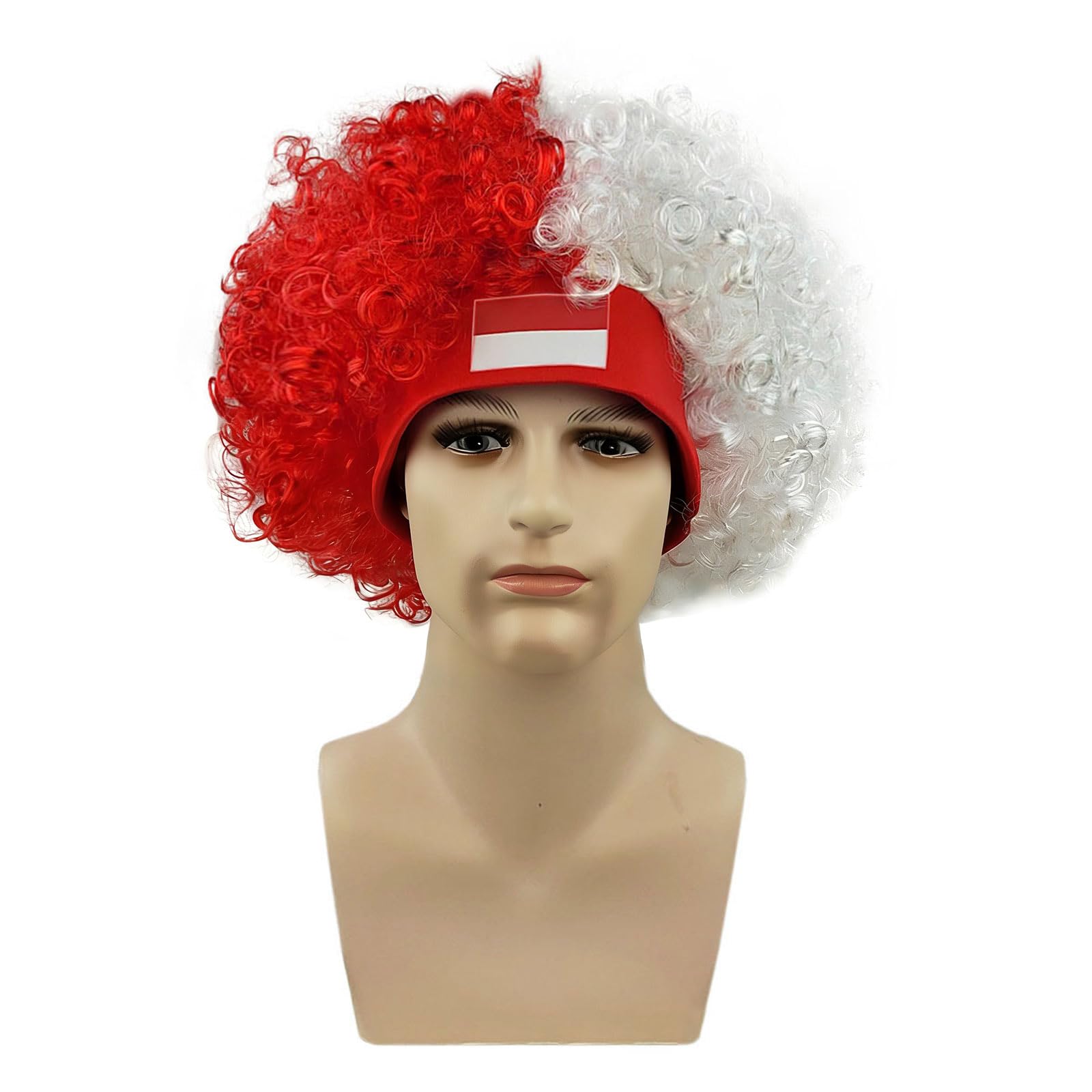 hogtnd Colourful Football Fan Hair Accessory with Elastic Headband, Funny Headpiece for Sports Events and Celebrations, Colourful Event Headband with Flag
