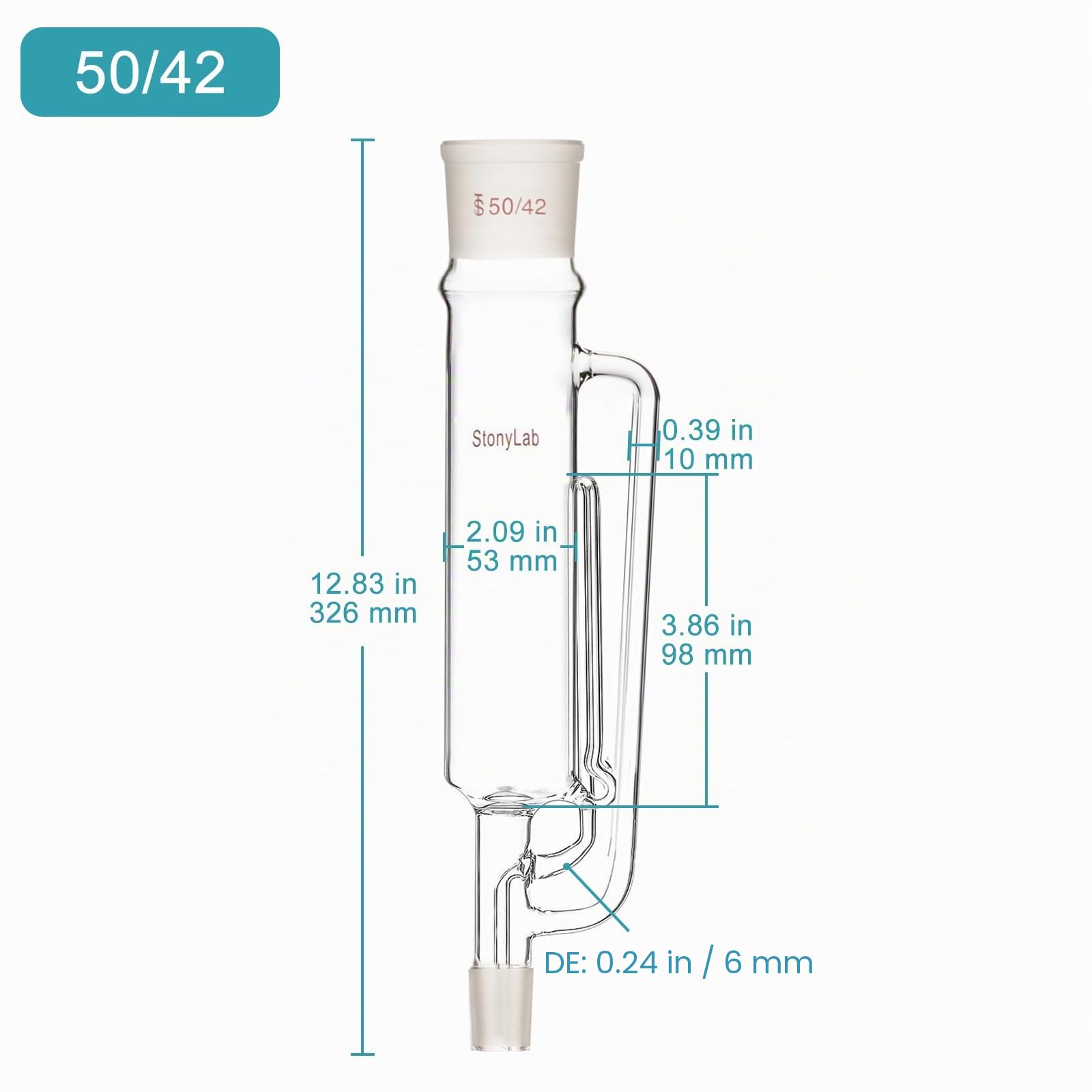 Stonylab Juego de Aparatos de Extracción Soxhlet de Vidrio de Borosilicato, Extractor Soxhlet 50/42 y Condensador Allihn con Dos Matraces de Fondo Plano de 500ml 24/29