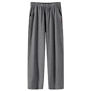 Mens Sweatpants Baggy Relaxed Fit Breathable Pajama Casual Wide Leg Classic Workout Summer Pants with Pockets