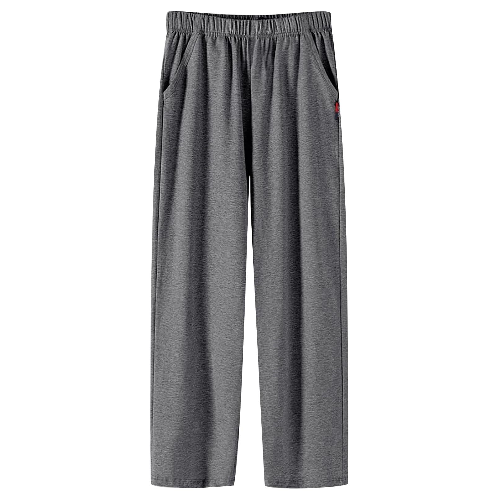 Mens Sweatpants Baggy Relaxed Fit Breathable Pajama Casual Wide Leg Classic Workout Summer Pants with Pockets
