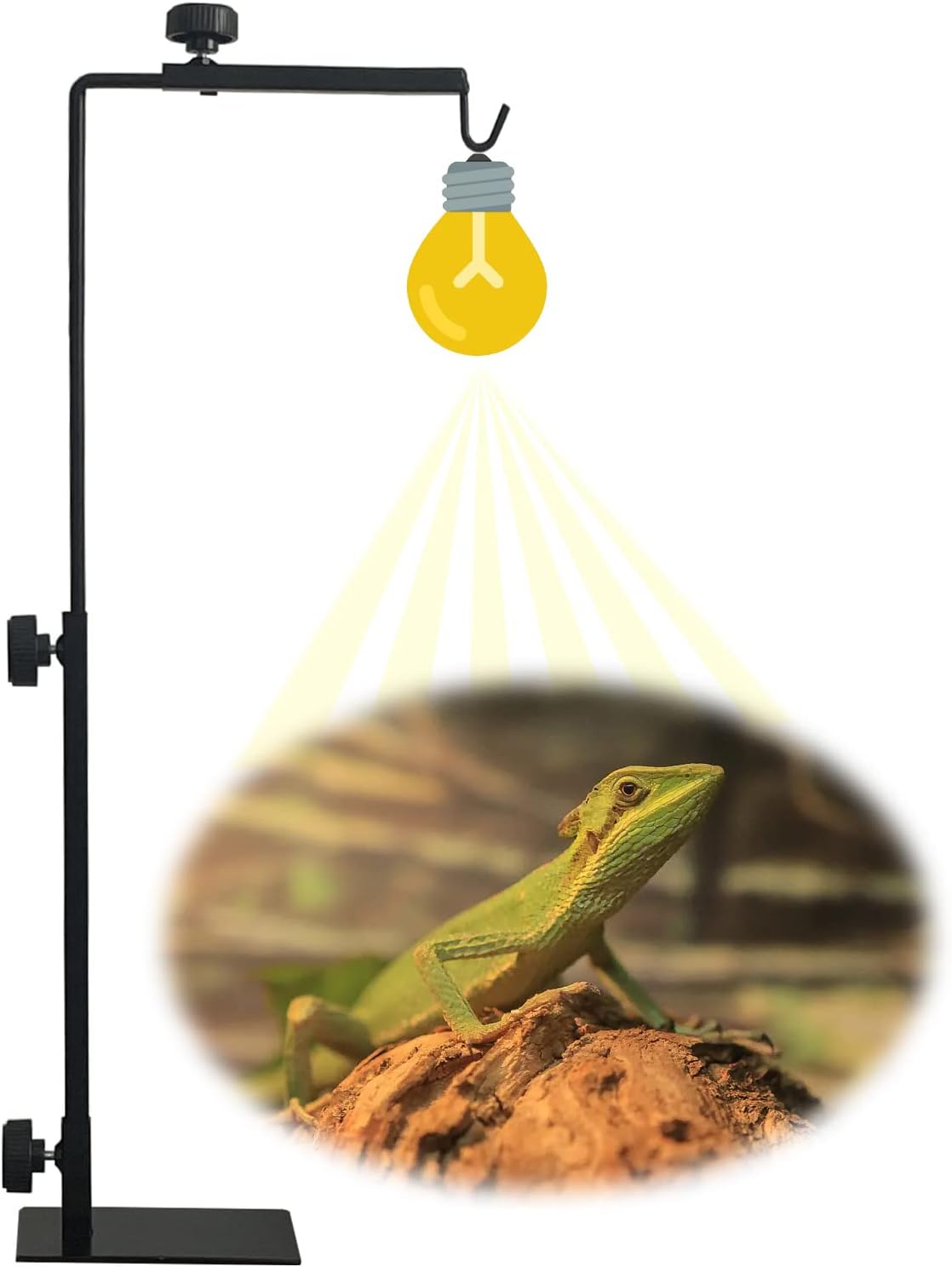 MUYG Reptile Metal Lamp Stand, Height Adjustable 14.1724.