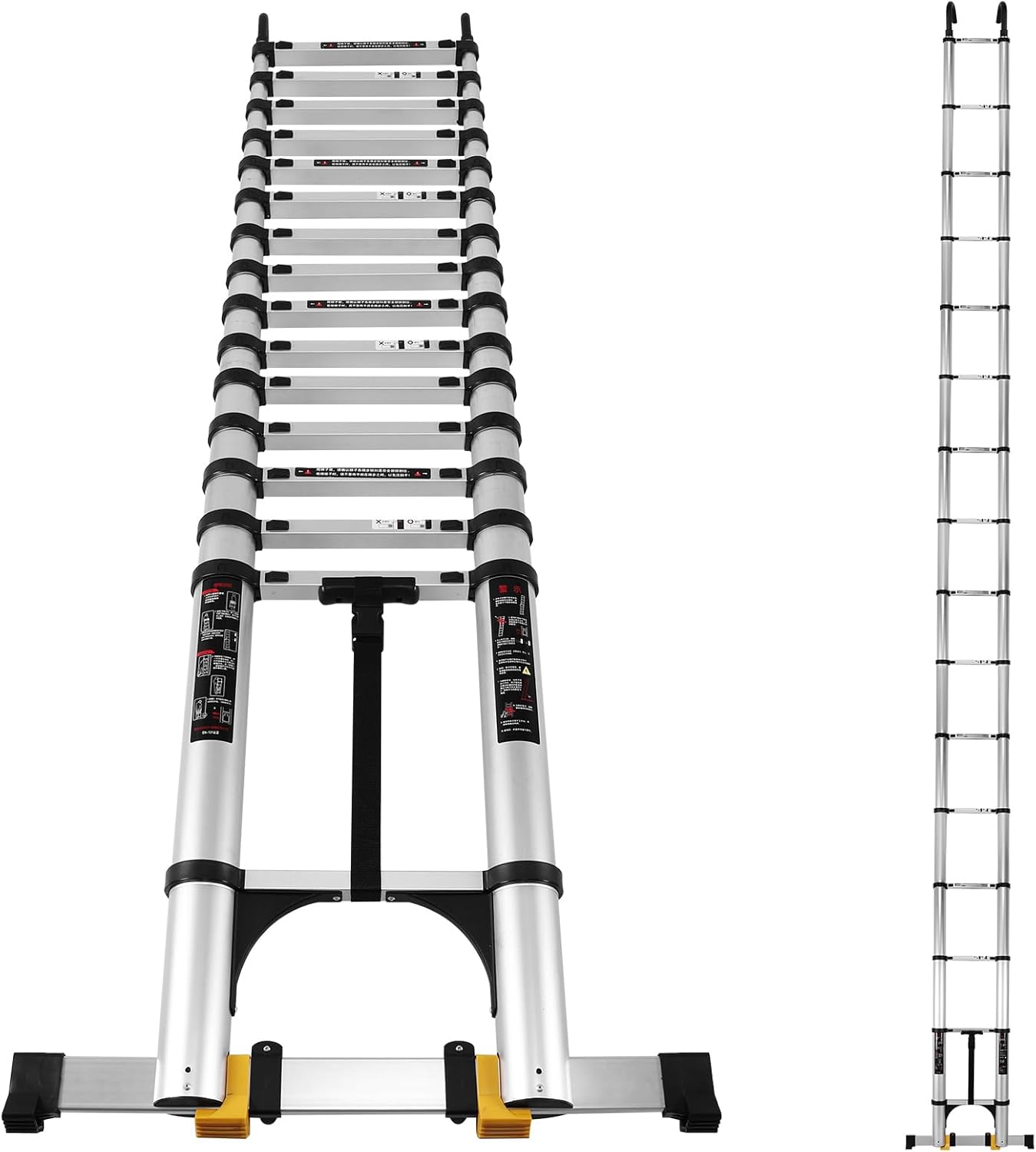 Aluminum 7.1 Meter Multi-Purpose Extension Folding Ladder with 2 Stabilizer Multi-Purpose Collapsible Extension for Home RV Roof and Outdoor Work