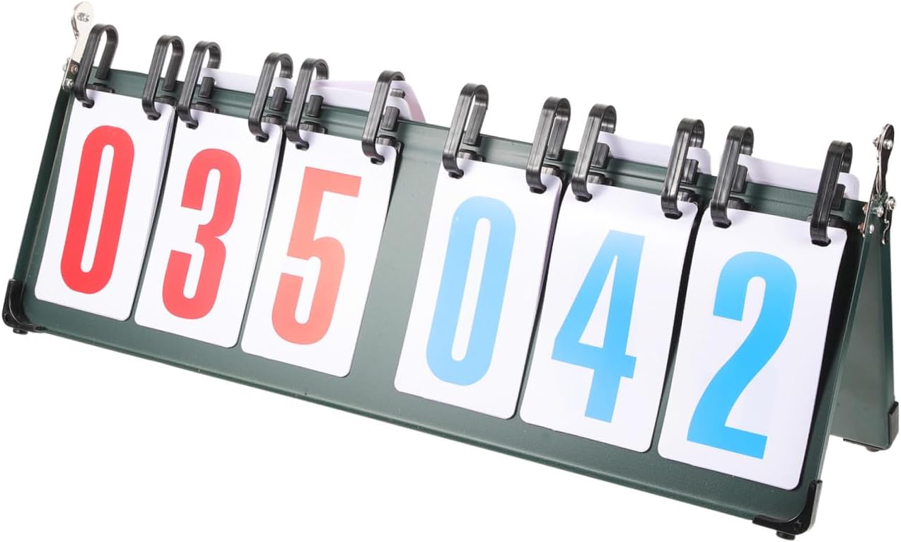 Kisangel Flip Scoreboard for Basketball Portable Scoring Board Aluminum Alloy Tennis Scorekeeper for Net