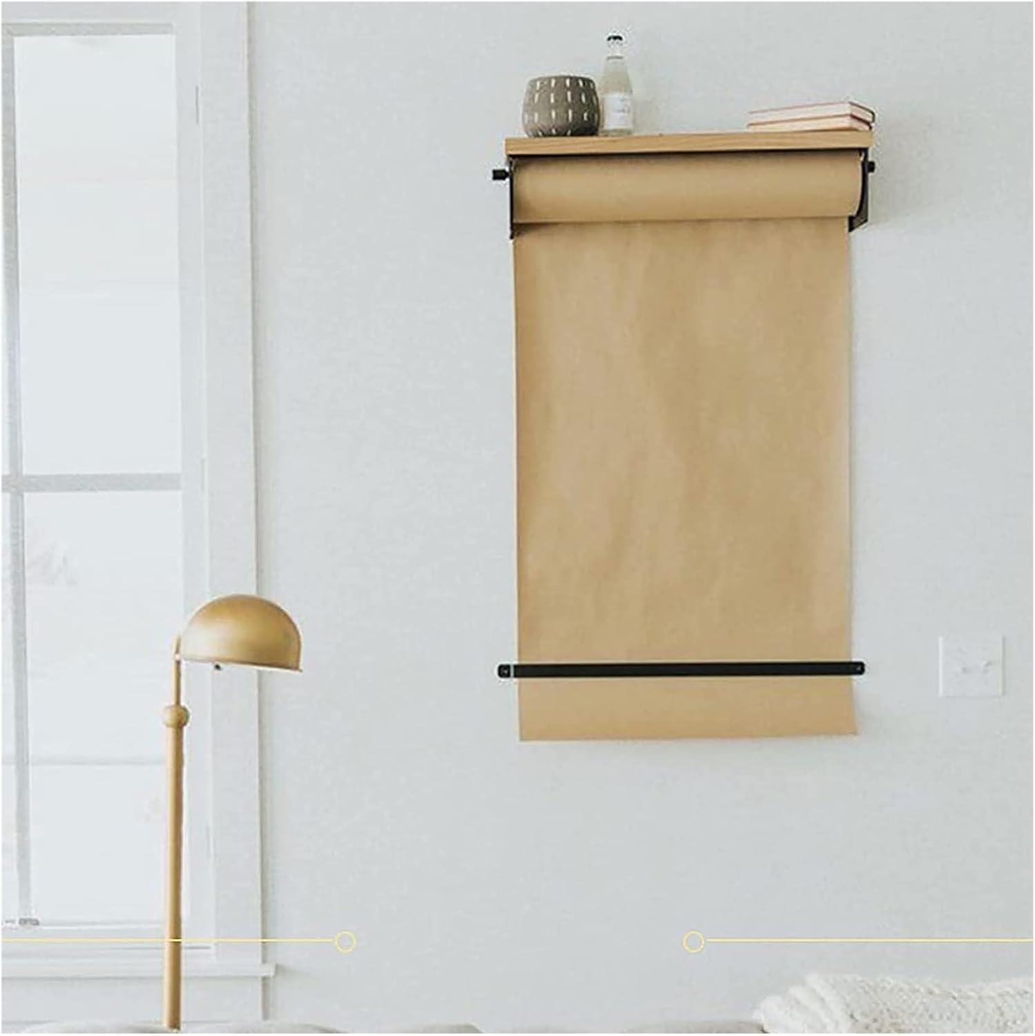 Dozownik I Obcinak Do Papieru Listowego W Rolkach Kraft 40/70/100/130 Cm, Z Drewnianą Półką I Rolką Papieru, Szerokość 70 Cm/27,5 Cala