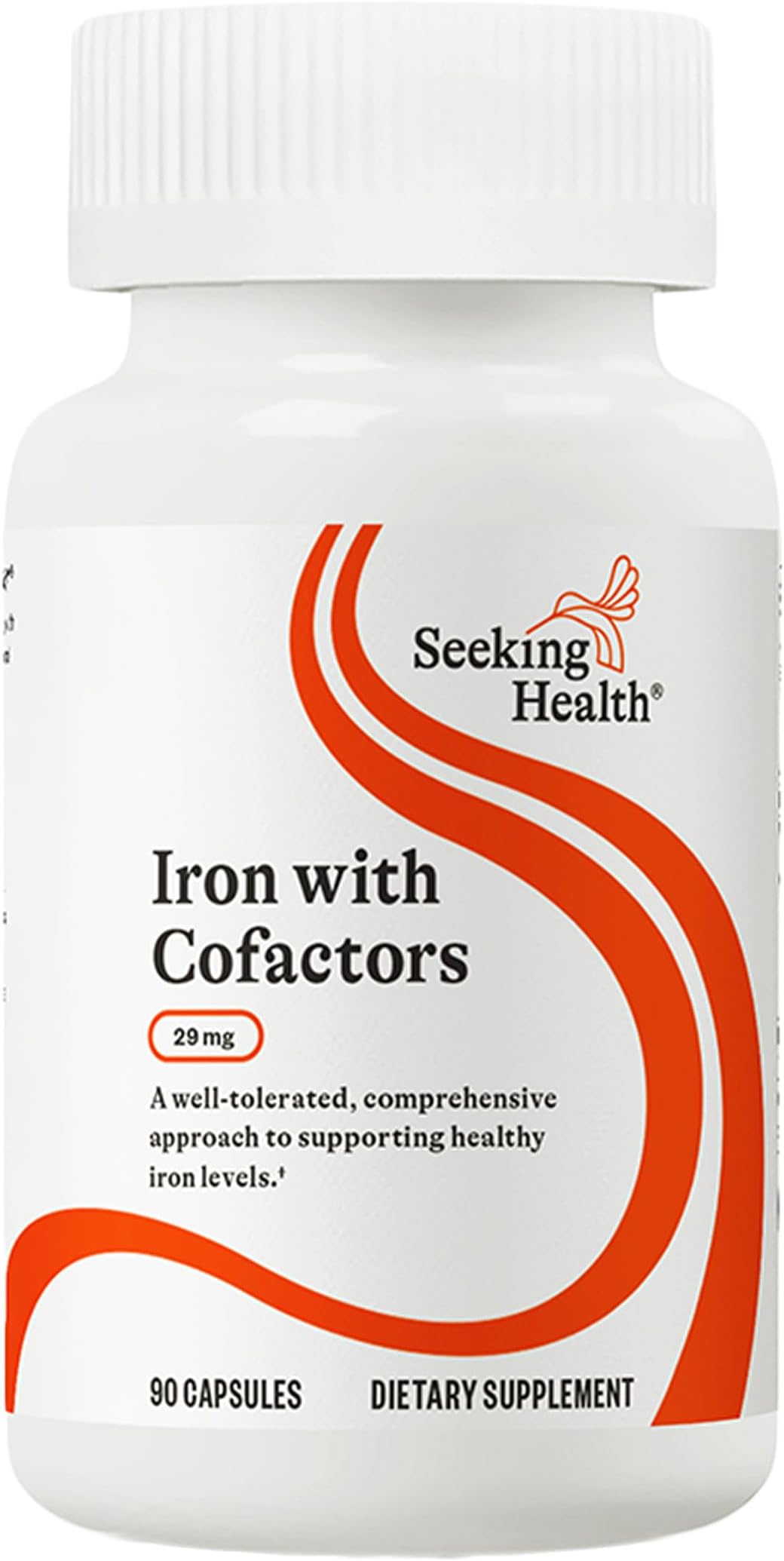 Seeking Health Iron with Cofactors, as Ferrochel Ferrous Bisglycinate, Vitamin A and C Cofactors, Digestive Enzymes for Optimal Iron Absorption, Vegan and Vegetarian (90 Capsules)*
