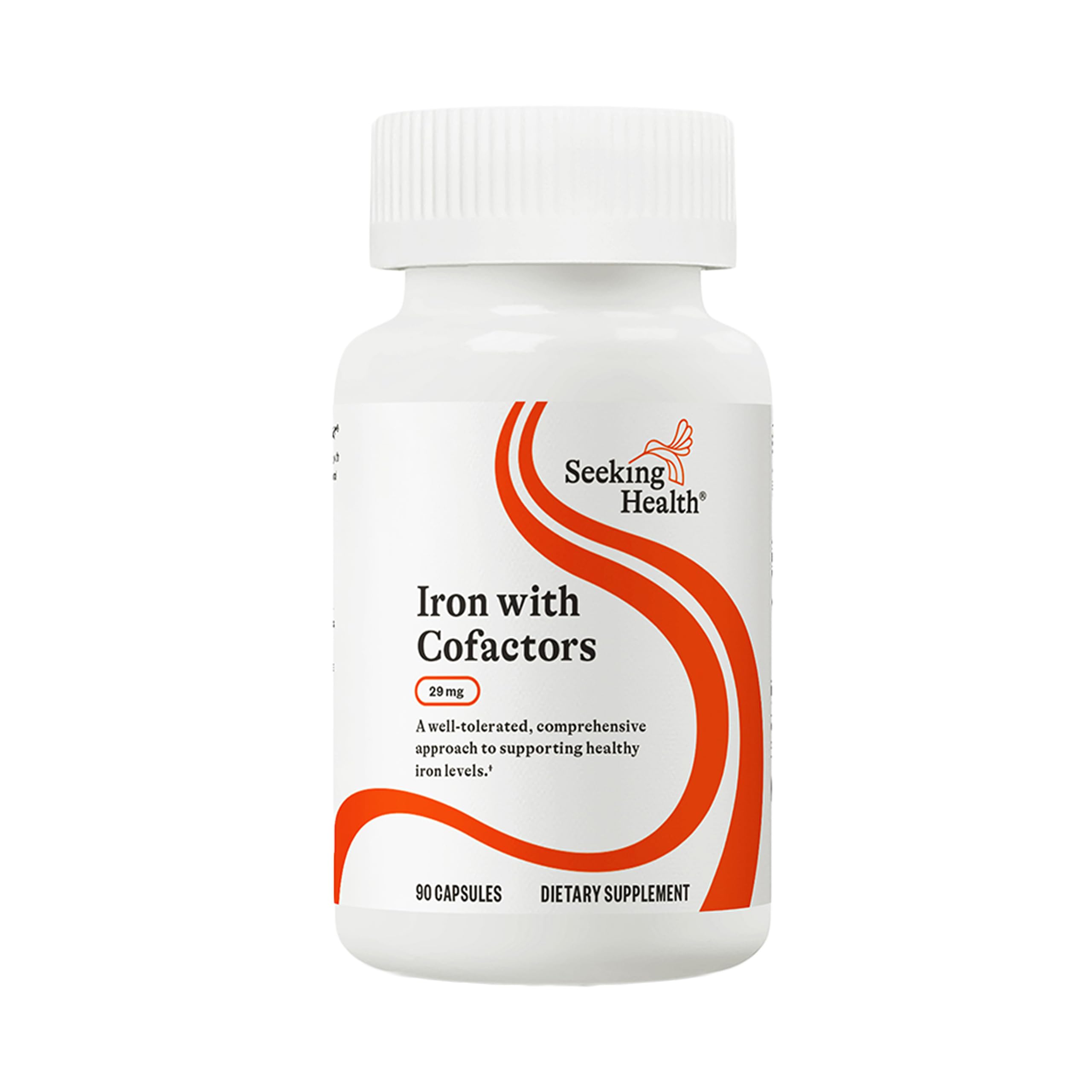 Seeking Health Optimal Iron with Cofactors, as Ferrochel Ferrous Bisglycinate, Vitamin A and C Cofactors, Digestive Enzymes for Optimal Iron Absorption, Vegan and Vegetarian (90 Capsules)