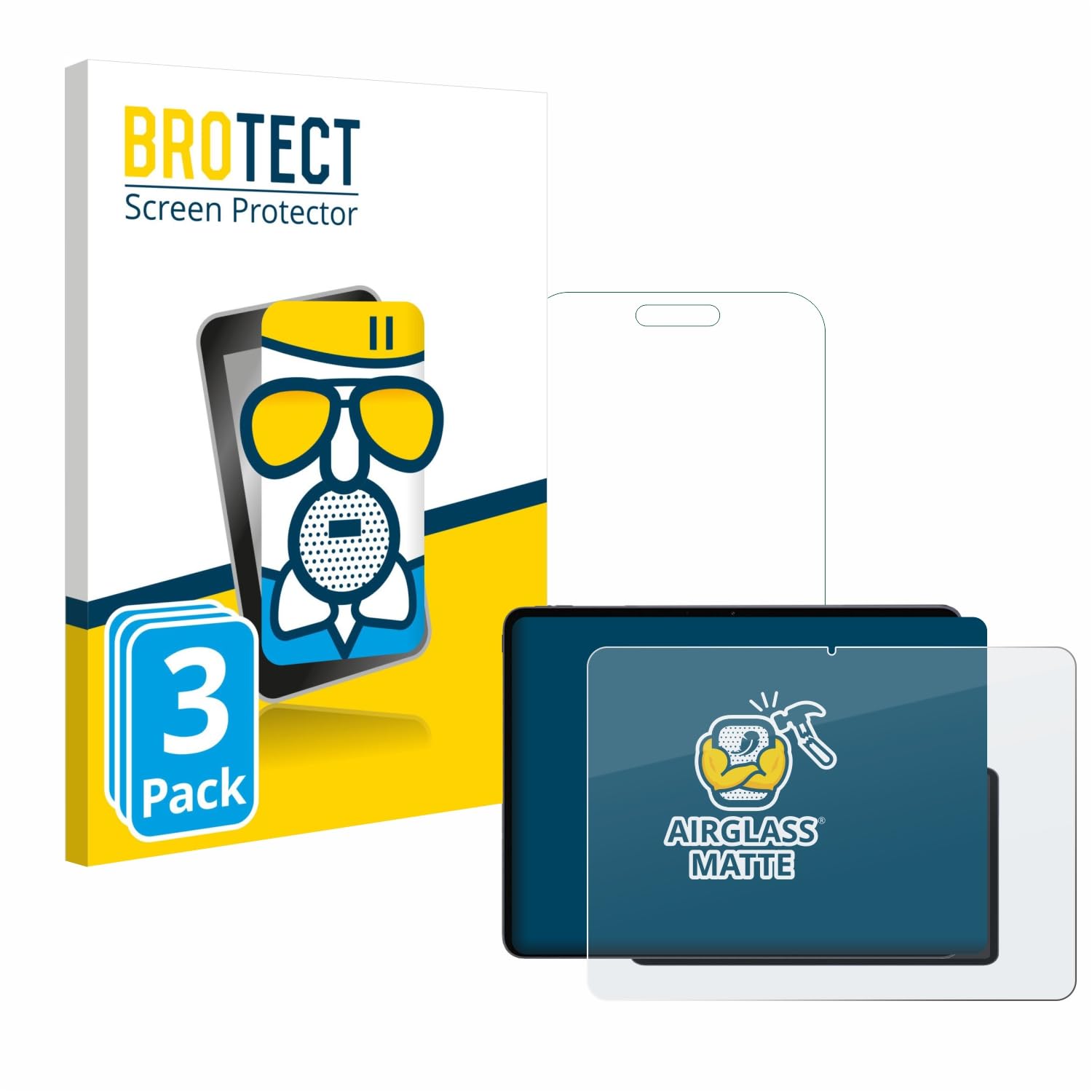 brotect 3 Pezzi Pellicola Vetro per OnePlus Pad 3 | Opaca Protezione Schermo Made in Germany, Anti-Riflesso Durezza 9H Anti-Graffio