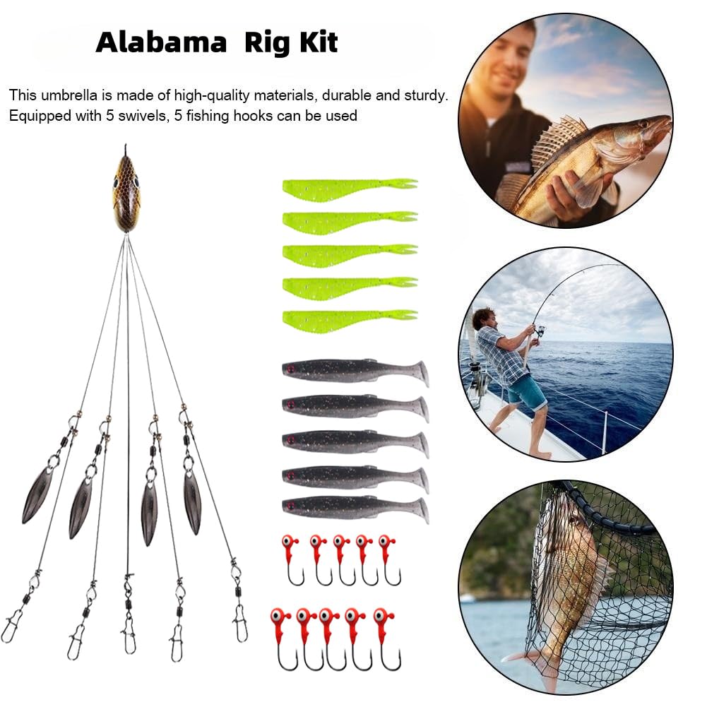 A Rig Fishing In Alabama Alabama Rig Bass Fishing Lure 5-Arm