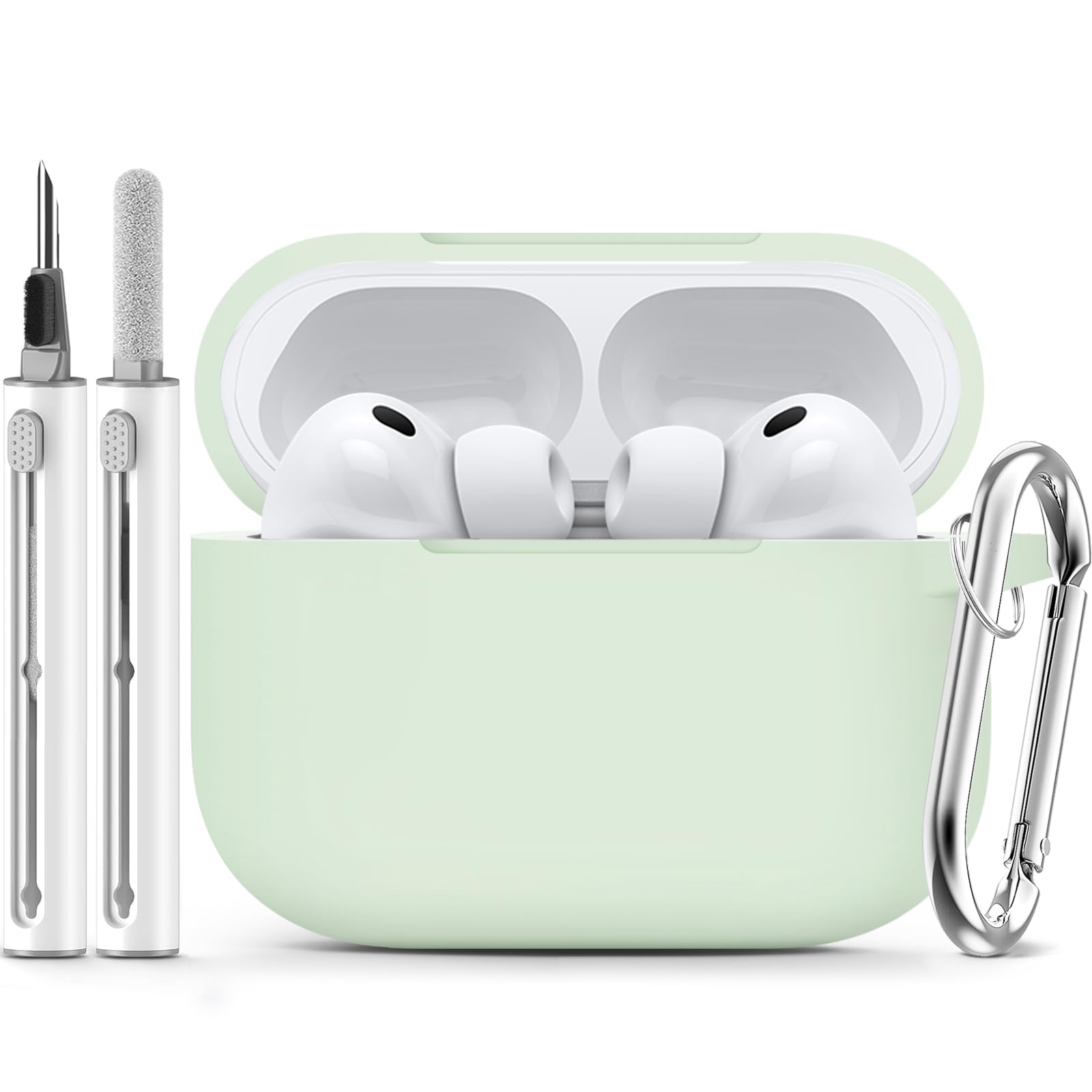 Inesore Compatible with AirPods Pro 3 Case with Cleaning Kit, Silicone Protective Case Cover for Apple Air Pods Pro 3rd (2025), Unisex Design - Black — view 28