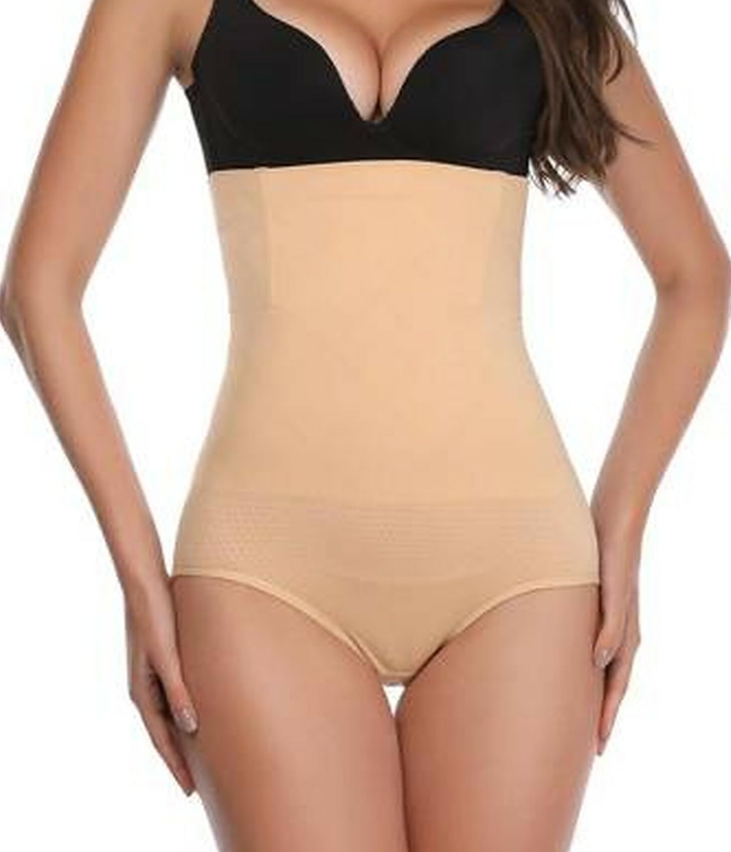 Mrs Queen Cotton Lycra Blend Self Design Tummy & Thigh Shaper for Women (Pack of 1)