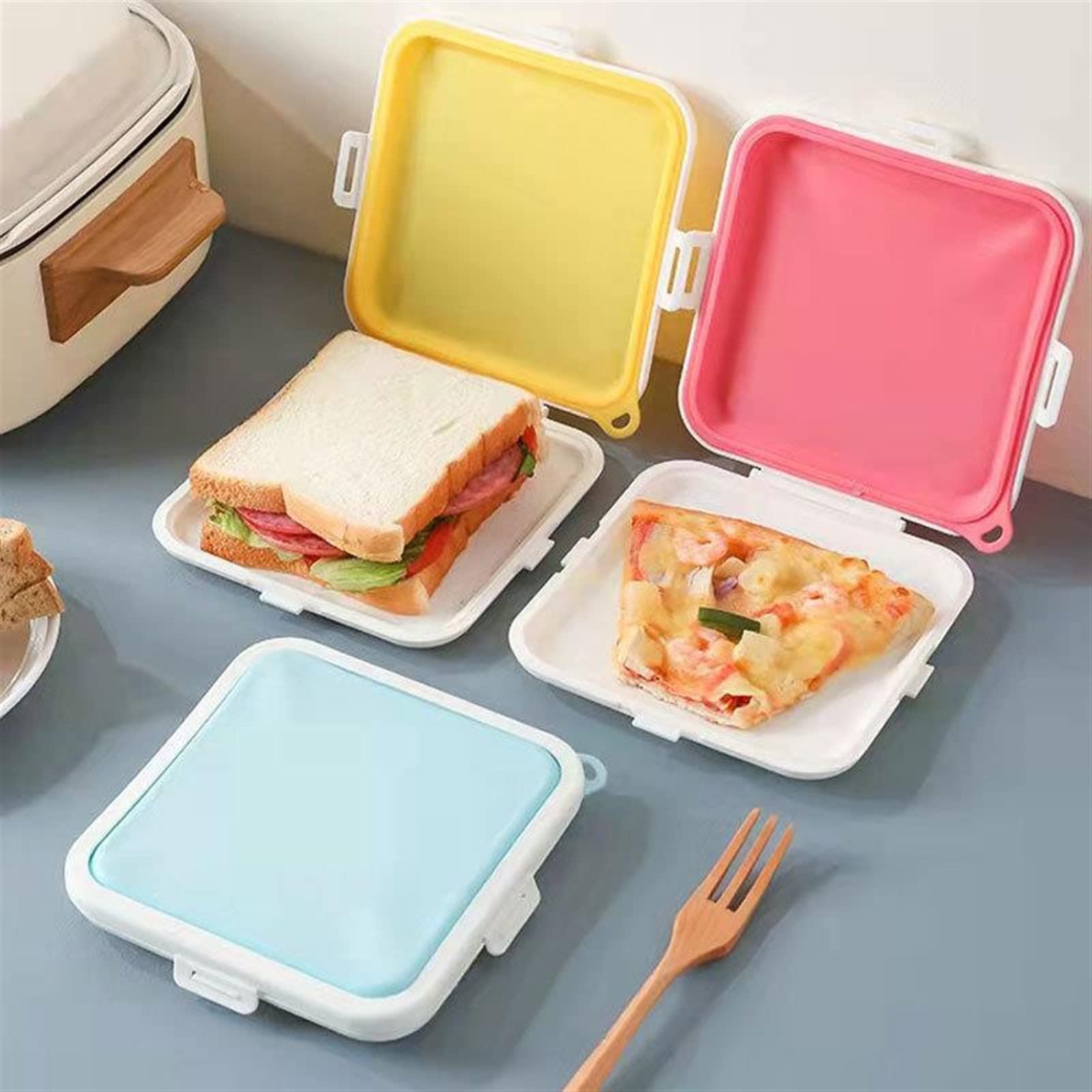 Resistente portapranzo in Acciaio Inossidabile: Mantieni Il Tuo Cibo Fresco in Questo Contenitore per Sandwich Riutilizzabile per Viaggi, Picnic e Altro Ancora!